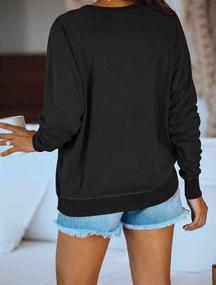 img 3 attached to 👚 PRETTODAY Women's Casual Solid Sweatshirts - Long Sleeve Crew Neck Tops for a Loose and Cozy Pullover Look