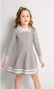 img 1 attached to 👗 Striped Uniform Dresses for Girls by SMILING PINKER - Stylish Clothing