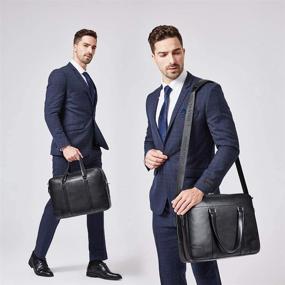 img 3 attached to BOSTANTEN Men's Leather Business Laptop Messenger Bag Handbag Briefcase