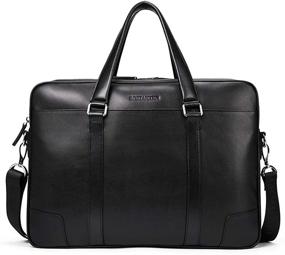 img 4 attached to BOSTANTEN Men's Leather Business Laptop Messenger Bag Handbag Briefcase