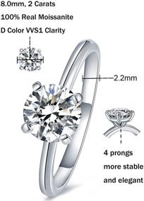img 3 attached to IMOLOVE Moissanite Solitaire Engagement Rings 6 2CT