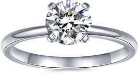 img 4 attached to IMOLOVE Moissanite Solitaire Engagement Rings 6 2CT