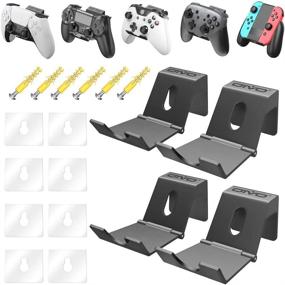 img 4 attached to 🎮 Organize and Display Your Game Controllers and Headphones with the OIVO Wall Mount Holder - 4 Pack