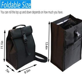 img 1 attached to 🥪 Thermal Insulated Lunch Bag - Foldable Lunch Box with Adjustable Shoulder Strap for Men, Women, Adults - Ideal for Office, Work, Picnic, Hiking, Beach