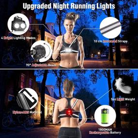 img 2 attached to Rechargeable LED Chest Light Back Warning Light by ALOVECO - Ideal for Night Running, Camping, Hiking, Jogging, and Outdoor Adventures - 4 Lighting Modes with 90° Adjustable Beam