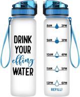 🥤 coolife 32 oz 1 liter motivational tracking water bottle with hourly time marker - drink your water - great christmas, birthday gifts for women, men, mom, dad, sister, best friend, coworkers, her logo