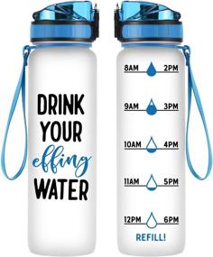 img 4 attached to 🥤 Coolife 32 oz 1 Liter Motivational Tracking Water Bottle with Hourly Time Marker - Drink Your Water - Great Christmas, Birthday Gifts for Women, Men, Mom, Dad, Sister, Best Friend, Coworkers, Her