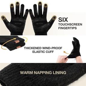 img 3 attached to Men's Textured Thermal Silicone Black Anti-Slip Gloves & Mittens - Enhanced Accessories