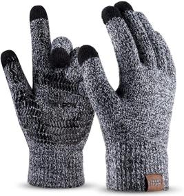 img 4 attached to Men's Textured Thermal Silicone Black Anti-Slip Gloves & Mittens - Enhanced Accessories