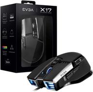 🖱️ evga x17 gaming mouse: wired, black | customizable, 16,000 dpi | 5 profiles, 10 buttons | ergonomic 903-w1-17bk-kr logo