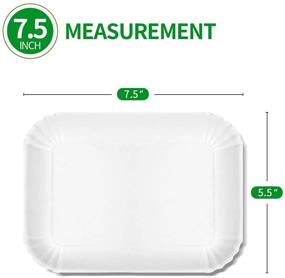 img 2 attached to 🍽️ Bloomoon 100 Pack 7.5 Inch Disposable Dessert Plates White Stylish Rectangle Party Plates: Eco-Friendly Compostable Bagasse Plates, Tree-Free Alternatives for Parties