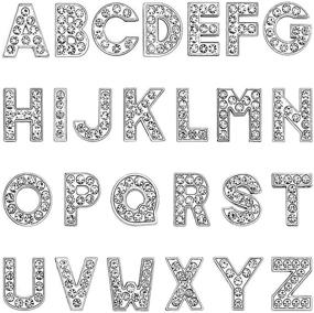 img 4 attached to RJHome Premium 52 pcs A-Z Full Rhinestones 8mm Slide Alphabet Letters: Perfect for DIY Slide Wristbands and Charm Bracelet Jewelry Making