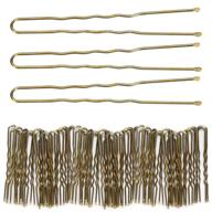 💇 300 bun hair bobby pins u shaped pin with box: ideal hair grips for ballet hair net - 6 cm/2.3 inch golden logo