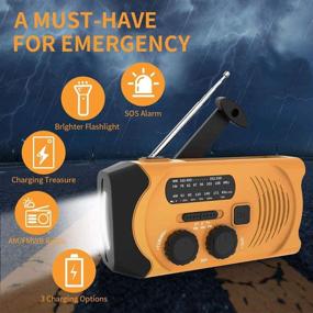 img 3 attached to Оставайтесь готовыми с портативным солнечно-ручным метеорологическим радио для чрезвычайных ситуаций - оранжевое
