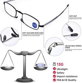 img 1 attached to Reading Glasses Women Foldable Blocking Vision Care