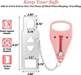 img 2 attached to 🔒 Enhance Safety & Privacy with Portable Door Lock Home Security Locker - Perfect for Travel, Hotel, Home, Apartment, College (Pink) - Pack of 2