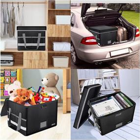 img 3 attached to 🔥 Fireproof Locking File Box with Lid - ENGPOW Collapsible File Organizer for Hanging Letter/Legal Folder, Toys, Home Organization - Black + Portable Document Filing Cabinet