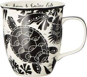 img 4 attached to 🐢 Karma Gifts Boho Mug - Black and White Sea Turtle Design (1 Count, Pack of 1)