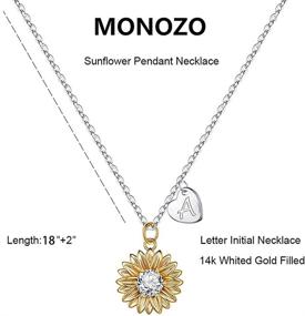 img 3 attached to 🌻 Dazzling 14k Gold Plated Sunflower Necklace: A Heartfelt Initial Pendant for Women & Girls - Perfect Sunshine Gift