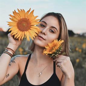 img 2 attached to 🌻 Dazzling 14k Gold Plated Sunflower Necklace: A Heartfelt Initial Pendant for Women & Girls - Perfect Sunshine Gift