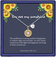 🌻 dazzling 14k gold plated sunflower necklace: a heartfelt initial pendant for women & girls - perfect sunshine gift logo