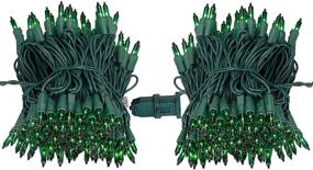 img 2 attached to 🎄 300 Count Christmas Green String Lights - 77.4ft, 2 Sets - Waterproof Indoor and Outdoor Green Wire Lights for Holidays, Parties, Home, Patio, Lawn, Christmas Decor