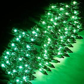 img 3 attached to 🎄 300 Count Christmas Green String Lights - 77.4ft, 2 Sets - Waterproof Indoor and Outdoor Green Wire Lights for Holidays, Parties, Home, Patio, Lawn, Christmas Decor