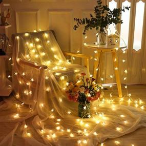 img 1 attached to 🌟 Twinkle Star Lights: 100LEDs 33ft Warm White+Multicolored Remote String Lights - 8 Modes, Waterproof - Perfect for Outdoor Wedding Party Decoration, Christmas, New Year, Garden