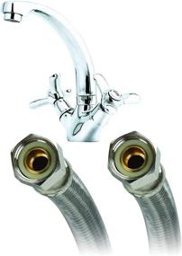 img 1 attached to 🚰 Durable Fluidmaster B6F16 Faucet Connector: Braided Stainless Steel, 16-Inch Length - Easy 3/8 Female Compression Thread Installation