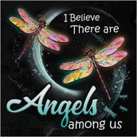🎨 5d diamond painting kits for adults - angels and dragonfly full drill embroidery cross stitch, diy diamond painting by numbers for beginners, home wall decor - 12x12 inch logo