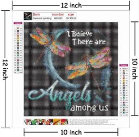 img 3 attached to 🎨 5D Diamond Painting Kits for Adults - Angels and Dragonfly Full Drill Embroidery Cross Stitch, DIY Diamond Painting by Numbers for Beginners, Home Wall Decor - 12x12 Inch