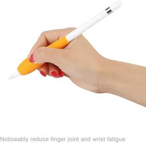 img 1 attached to 🖊️ Транеска Эргономичное держатель для Apple Pencil - черный, белый, оранжевый (3 шт.) - Необходимые аксессуары для Apple Pencil