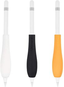 img 4 attached to 🖊️ Транеска Эргономичное держатель для Apple Pencil - черный, белый, оранжевый (3 шт.) - Необходимые аксессуары для Apple Pencil