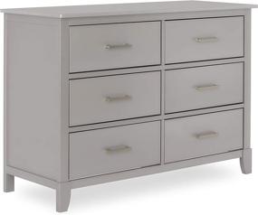 img 1 attached to 🛏️ Dream On Me Universal Double Dresser: Stylish Mid Century Modern Bedroom Dresser with Six Drawers in Metallic Grey