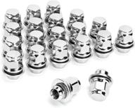 🔩 high-quality dynofit 12mmx1.5 oem wheel lug nuts: chrome m12x1.5 lug nut set for 5 lug & 4 lug factory wheels logo