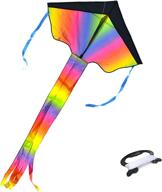 🌈 tripro rainbow kite for kids: certified safety & easy to fly - perfect for outdoor games (rainbow1) логотип