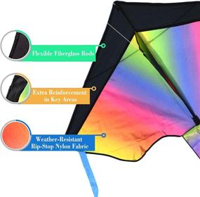 img 2 attached to 🌈 TriPro Rainbow Kite for Kids: Certified Safety & Easy to Fly - Perfect for Outdoor Games (Rainbow1)