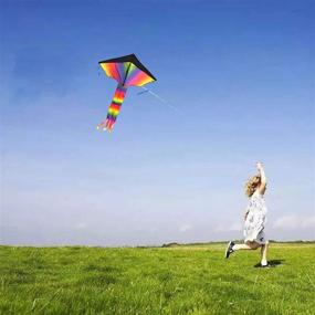 img 1 attached to 🌈 TriPro Rainbow Kite for Kids: Certified Safety & Easy to Fly - Perfect for Outdoor Games (Rainbow1)