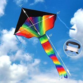 img 3 attached to 🌈 TriPro Rainbow Kite for Kids: Certified Safety & Easy to Fly - Perfect for Outdoor Games (Rainbow1)