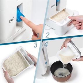 img 1 attached to 🍚 Taiz Rice Dispenser 25 pounds: Efficient Rice Storage Container for 25 lbs, Japanese Rice Holder, Kitchen Rice Box - Large Grain Dispenser with MAX 26 lbs Capacity