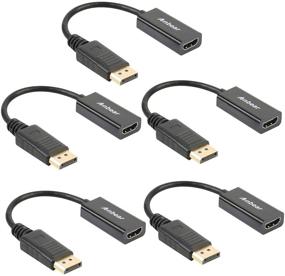 img 4 attached to 🔌 Адаптерный кабель Anbear 5-Pack Display Port to HDMI: Подключите компьютеры и ноутбуки с разъемом DisplayPort к дисплеям HDMI.