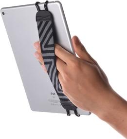 img 1 attached to 📱 TFY Security Hand-Strap for Tablets: iPad & e-Reader Compatible - iPad, iPad 4 iPad Air (iPad Air 2), iPad Mini - iPad Pro 9.7 Inch - Samsung Galaxy Tab & Note and More - Black/Gray