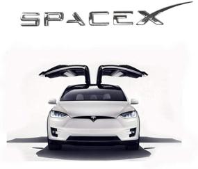 img 1 attached to 🚀 Улучшите задний багажник вашего Tesla с эмблемами-наклейками из металла 3D от SpaceX