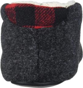 img 2 attached to 👢 Dearfoams Unisex Kid's Mason Felted Microwool and Plaid Bootie Slipper, Black, Size 13-1 Big Kid Medium