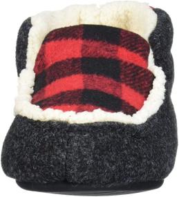 img 3 attached to 👢 Dearfoams Unisex Kid's Mason Felted Microwool and Plaid Bootie Slipper, Black, Size 13-1 Big Kid Medium
