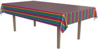 🎉 colorful beistle fiesta table cover, 54" x 108" – vibrant multicolored party decor логотип