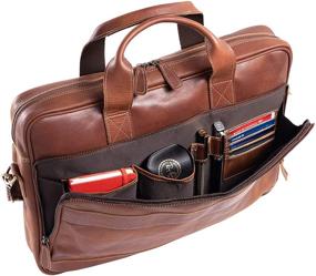 img 2 attached to КомалС 16-дюймовая кожаная сумка-портфель для ноутбука мессенджер для мужчин и женщин - лучшая сумка для офиса, школы и колледжа.