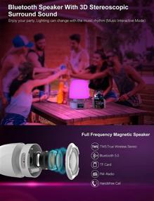 img 2 attached to 🔈 Bluetooth Speaker Night Light Lamp - Alarm Clock, Color Changing, Dimmable LED Bedside Table Lamps for Bedroom Living Room, Smart Nightlight for Teens Kids Girls Baby Nursery Adults Christmas Gifts