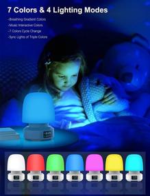 img 3 attached to 🔈 Bluetooth Speaker Night Light Lamp - Alarm Clock, Color Changing, Dimmable LED Bedside Table Lamps for Bedroom Living Room, Smart Nightlight for Teens Kids Girls Baby Nursery Adults Christmas Gifts