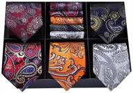 👔 hisdern classic necktie pocket square for men - stylish accessories for ties, cummerbunds & pocket squares logo